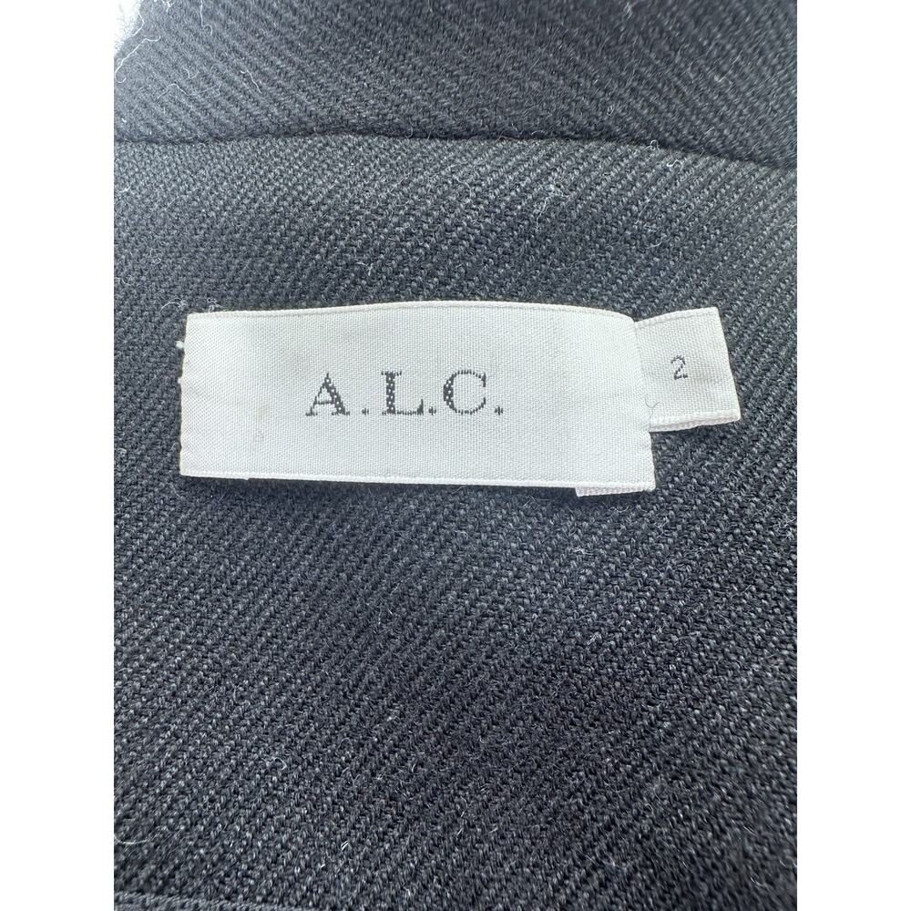 ⭐️ A.L.C. Wool Long Classic Unlined Black Coat w/Belt Size 2 $895 - Picture 8 of 11